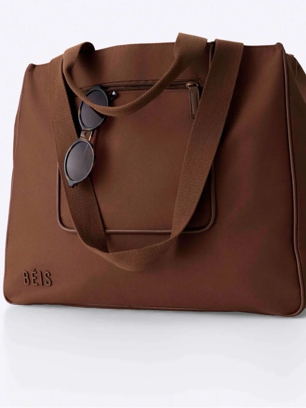 BEIS Brown Travel Tote with Adjustable Shoulder Strap - Picture 2 of 6